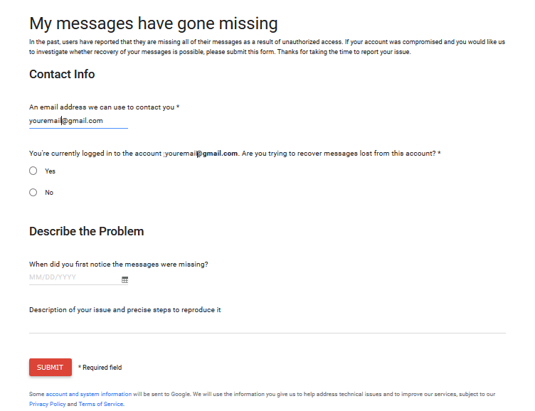 My messages have gone missing
